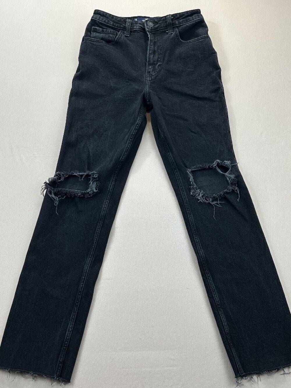 Hollister Vintage Straight Jeans Womens Size 5R Black Denim Ultra High Rise '90s